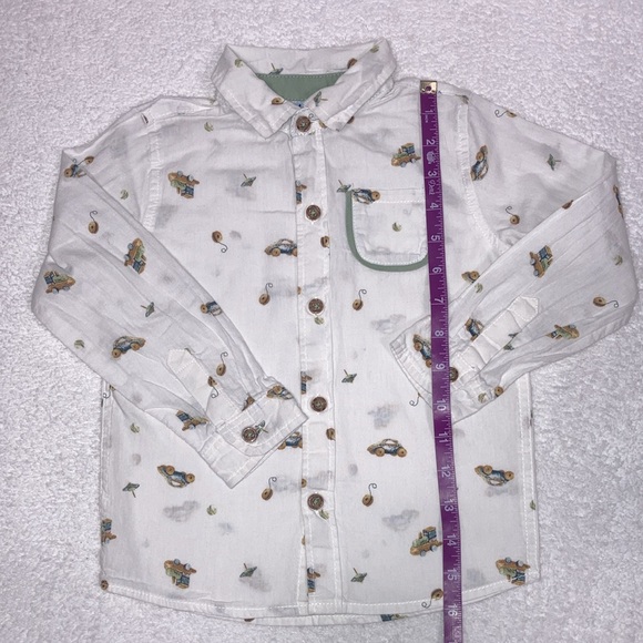Little lad button down car, train, yo-yo, top shirt size 4t - Picture 2 of 7